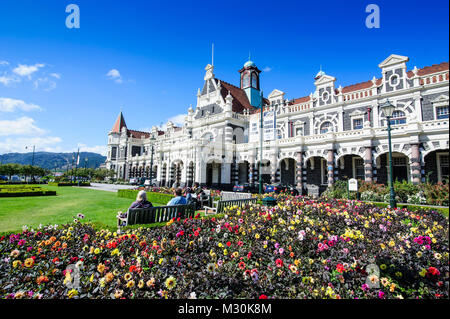 Edwardian Bahnhof, Dunedin, Südinsel, Neuseeland Stockfoto