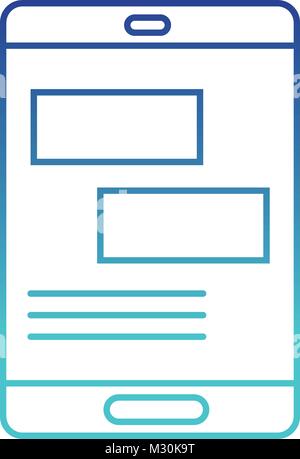 Blaue Linie Grafik Diagramm bar im Smartphone Technologie Stock Vektor