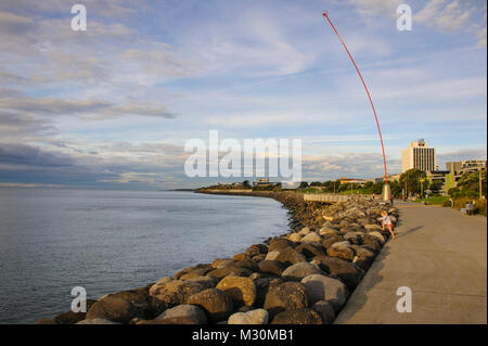 Strandpromenade von New Plymouth, Mount Taranaki, North Island, Neuseeland Stockfoto