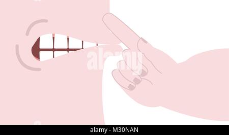 Mit dem Finger auf den Mund. Schweigen ist mit. Hush Vector Illustration Stock Vektor