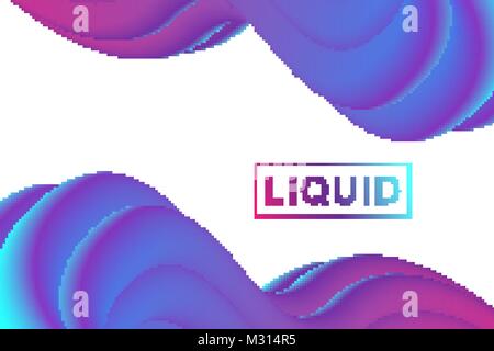 Abstrakte fluid 3d-formen Vektor trendy flüssigen Farben Hintergründe gesetzt. Farbige Flüssigkeit grafische Komposition Abbildung. Lebendige gradient Flüssigkeiten. Moderne visuelle Kommunikation poster Design Stock Vektor