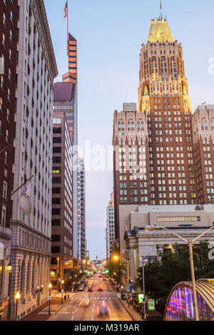 Baltimore Maryland, Baltimore Street, Bank of America, William Donald Schaefer Tower, 1924, Hochhaus-Wolkenkratzer, Gebäude kommerzieller Gebäude Stockfoto