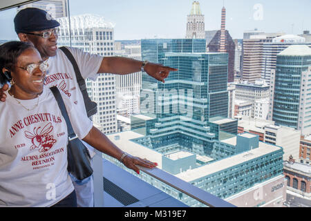 Baltimore Maryland, Inner Harbor, Hafen, World Trade Center, Top of the World, Blick über die Innenstadt, Skyline, die Galerie, Einkaufspassage, Shopping Shopper Shoppe Stockfoto