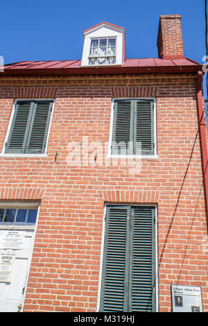 Baltimore Maryland, North Amity Street, Edgar Allan Poe House & and Museum, amerikanischer Dichter, Literatur, Geschichte, Erinnerungsstücke, Reihenhäuser, roter Backstein, Holz Stockfoto