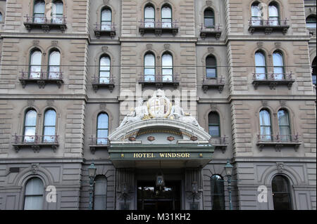 Das berühmte Hotel Windsor in Melbourne. Stockfoto