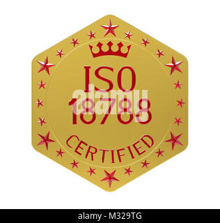 ISO 18788 Standard, private Security Operations Management System, 3D-Rendering, isoliert auf weißem Stockfoto