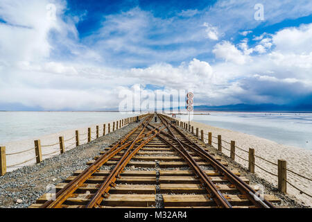 Qinghai Kaffee Karte Salzsee Stockfoto