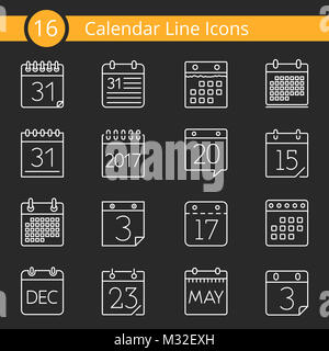 16 Kalender Zeile für Symbole, Vector EPS 10 Abbildung Stockfoto