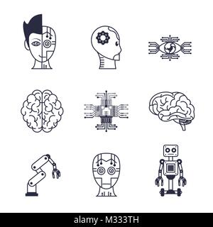 Künstliche Intelligenz Symbole Stock Vektor