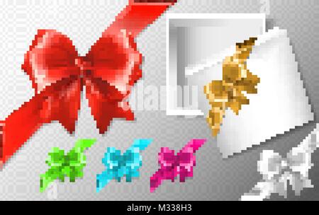 Einstellen der mehrfarbigen Bögen mit diagonal Bänder. Realistische vektor Sammlung Stock Vektor