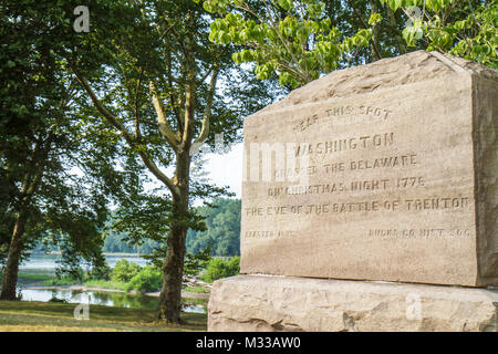 Pennsylvania, PA, Northeastern, Taylorsville, Bucks County, Delaware River, Washington Crossing State Park, amerikanische Revolution, Geschichte, 1776, Denkmal, Geschichte Stockfoto