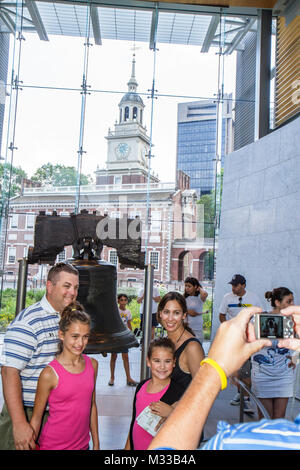 Philadelphia Pennsylvania, Liberty Bell, Independence Hall, National Historical History Park, Geschichte, Regierung, amerikanische Revolution, Symbol, Freiheit, ideale Stockfoto