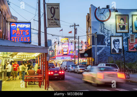 Philadelphia Pennsylvania, South Philly, South 9th Street, Pat's King of Steaks, Restaurant Restaurants Essen Essen Essen Cafe Cafes, Sandwich Shop, Geno'sPhilly Stockfoto