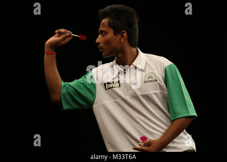 Amit Gilitwala (Indien), World Cup Darts, Dart Mannschafts Championships in Hamburg, 06.06.2014 - 08.06.2014, Sporthalle Hamburg Stockfoto