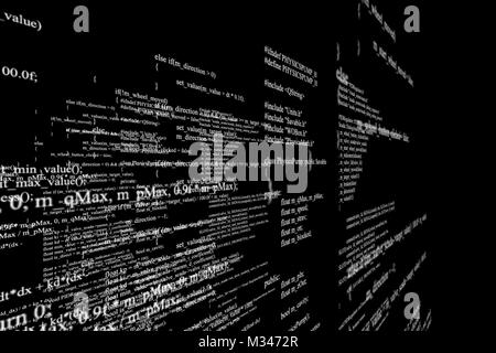 Software Source Code. Schichten von Programmcode Stockfoto