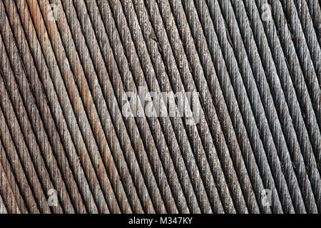 Nahaufnahme der alten Stahl-Kabel Stockfoto