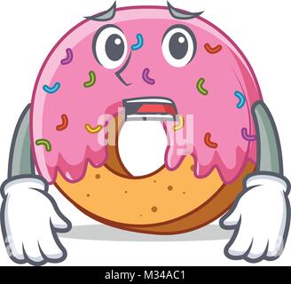 Angst Donut Maskottchen Cartoon Stil Stock Vektor