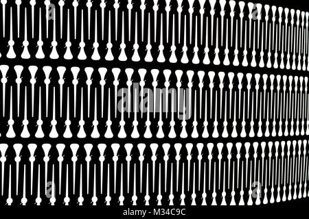 Schwarz eloxierte Aluminium Platte mit lasergeschnittenen Zeiger Stockfoto