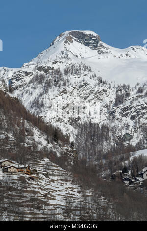 Bergwelt in Cervinia, Aostatal Valtournenche, Alpen Stockfoto