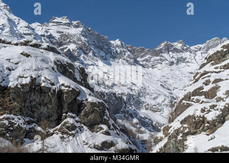 Bergwelt in Cervinia, Aostatal Valtournenche, Alpen Stockfoto