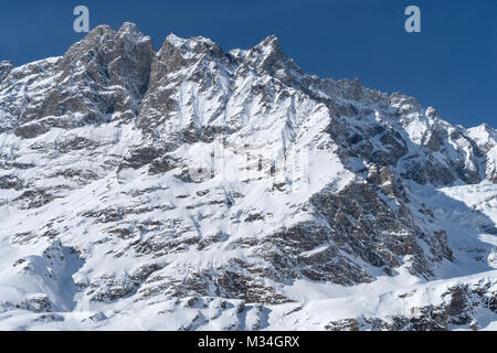 Bergwelt in Cervinia, Aostatal Valtournenche, Alpen Stockfoto