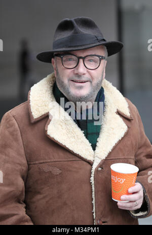 London, Großbritannien. 9 Feb, 2018. George Galloway bei den BBC Studios Credit: RM Presse/Alamy Live Nachrichten gesehen Stockfoto