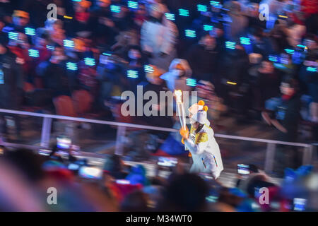 Pyeongchang, Südkorea. 9 Feb, 2018. Eröffnungsfeier der Olympischen Winterspiele 2018 in Pyeongchang Pyeongchang Olympiastadion, Pyeongchang, Südkorea. Credit: Cal Sport Media/Alamy leben Nachrichten Stockfoto