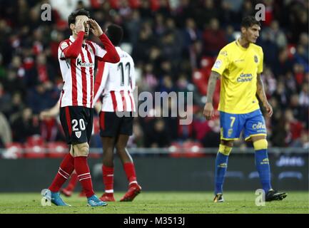 Aritz Aduriz Zubeldia von Athletic Club Bilbao während des Athletic Club Bilbao vs UD Las Palmas, La Liga im San Mames Stadion in Bilbao am 09 Februar, 2018. (© David Saiz/Cordon Cordon Drücken Drücken) Stockfoto