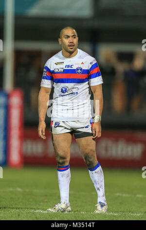 Tinirau Arona von Wakefield Trinity während der Betfred Super League Runde 2 Wakefield versus Salford Red Devils 09/02/2018 die Mobile Rakete Stadion Stockfoto