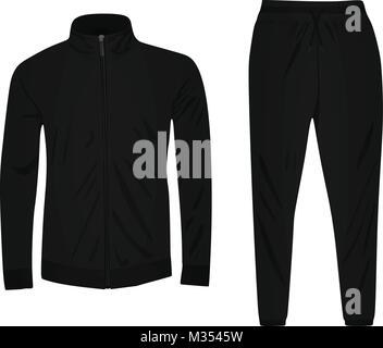 Schwarzer Trainingsanzug. Vector Illustration Stock Vektor