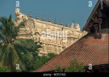 Padmanabhaswamy Temple von kuthiramalika Palace, Trivandrum, Kerala, Indien, Asien Stockfoto