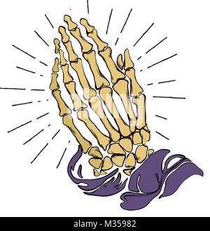 Vector Illustration - Beten Skelett Hände Stock Vektor