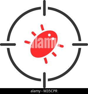 Red Bug im Ziel Stock Vektor