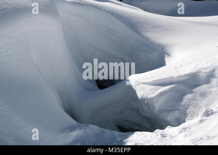 Der Schnee deckt alles ab Stockfoto