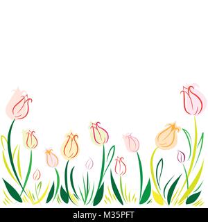 Tulpen Vector Illustration für Grußkarten. Stock Vektor