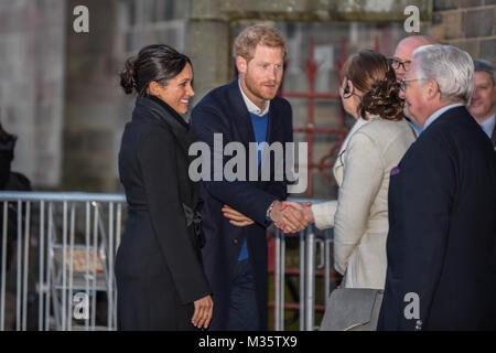 Prinz Harry und Meghan Markle Besuch in Cardiff als Teil ihrer UK-Tour zu ihrem Engagement bekannt, 18. Januar 2018, © Shaun Jones Stockfoto