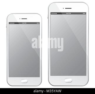 Schwarz Mobiltelefone Vector Illustration Stock Vektor
