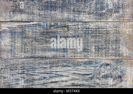 Grau blau denim Effekt Lack alte Holzbohlen lackiert schäbig Hintergrund Textur Stockfoto