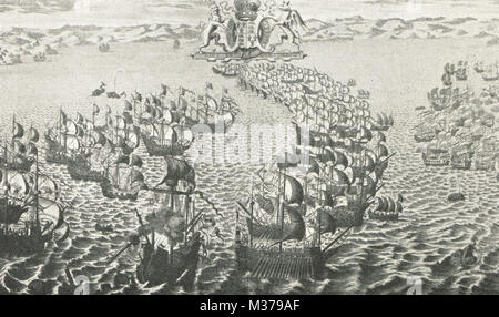 Englische Flotte die spanische Armada, 1588 Stockfoto