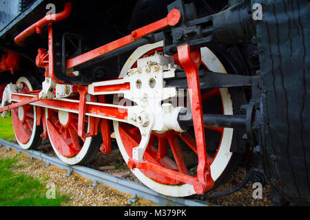 Alten Dampfzug Rad Stockfoto
