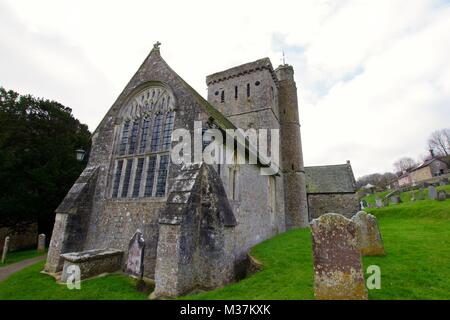 Saint Winifred's Kirche, Branscombe Dorf. East Devon Gebiet von außergewöhnlicher natürlicher Schönheit. UK. Stockfoto