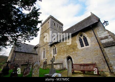 Saint Winifred's Kirche, Branscombe Dorf. East Devon Gebiet von außergewöhnlicher natürlicher Schönheit. UK. Stockfoto