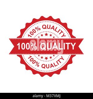 100% Qualität grunge Gummi Stempel. Vector Illustration auf weißem Hintergrund. Business Concept 100 Prozent Qualität Stempel Piktogramm. Stock Vektor