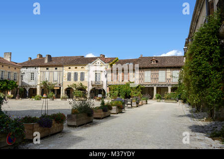 Labastide-d'Armagnac - ein traditionelles befestigte Bastide im Département Landes, Nouvelle-Aquitaine, im Südwesten von Frankreich Stockfoto