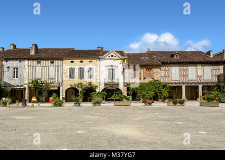 Labastide-d'Armagnac - ein traditionelles befestigte Bastide im Département Landes, Nouvelle-Aquitaine, im Südwesten von Frankreich Stockfoto