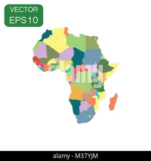 Afrika Karte Symbol. Business Kartographie Konzept Afrika Piktogramm. Vector Illustration auf weißem Hintergrund. Stock Vektor