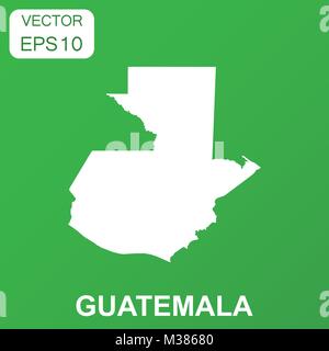 Guatemala Map Symbol. Geschäftskonzept Guatemala Piktogramm. Vector Illustration auf grünem Hintergrund. Stock Vektor