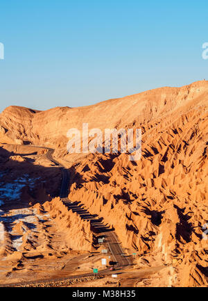 Mars Tal oder Death Valley, Erhöhte Ansicht, San Pedro de Atacama, Atacama-wüste, Antofagasta Region, Chile Stockfoto