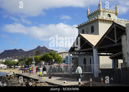 Fischmarkt, Torre de Belem, Strand, Mindelo, Kap Verde Stockfoto