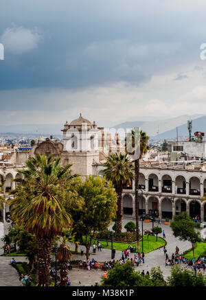 Plaza de Armas, Erhöhte Ansicht, Arequipa, Peru Stockfoto